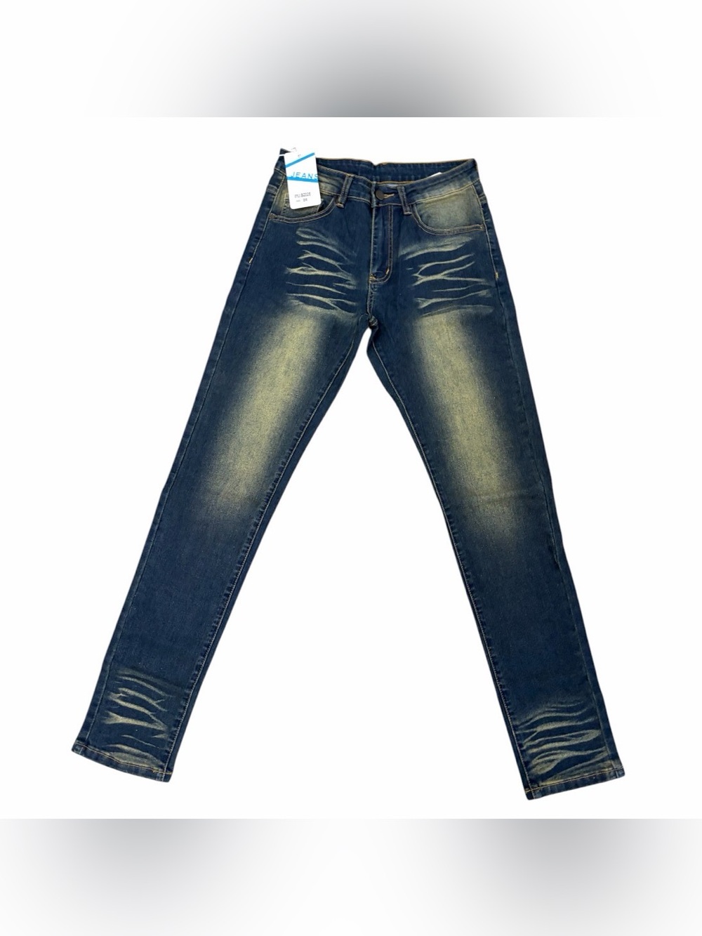 Dark Blue Distressed Men’s Slim Jeans